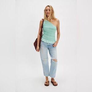 NWOT Free People Adeline Smocked top